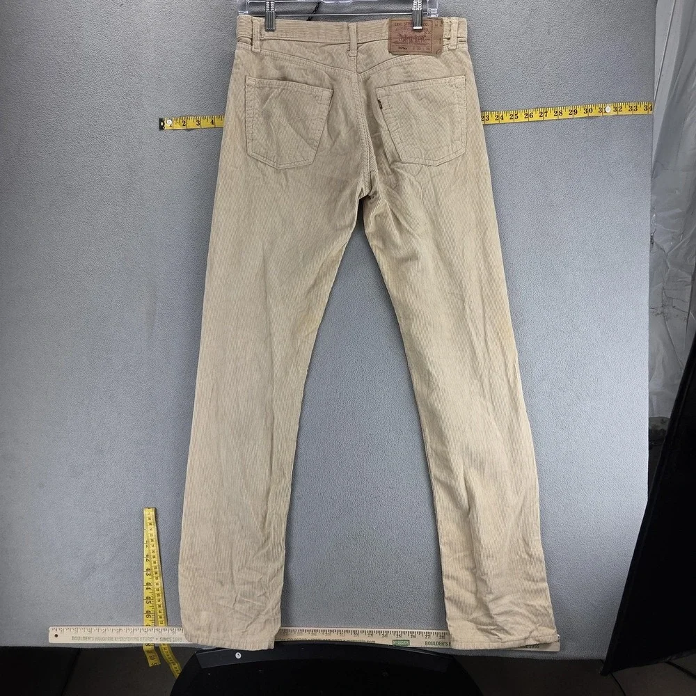 Vintage Levis 501 Jeans Mens Beige Corduroy Straight Button Fly USA Fits 30x34